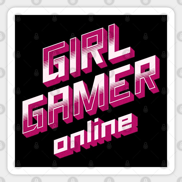 Girl Gamer Online Now Magnet by Trinket Trickster